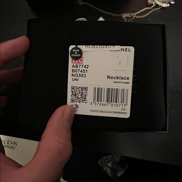 Chanel double CC gold necklace with crystal accents - Picture 3 of 3